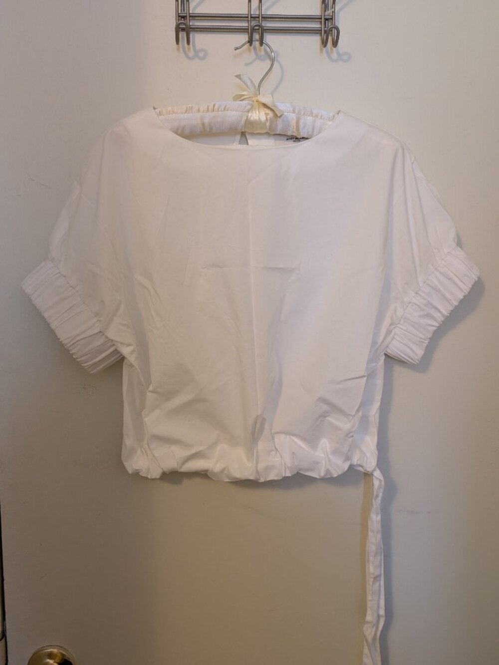 Janet Howard White Cotton Boxy Top Size S